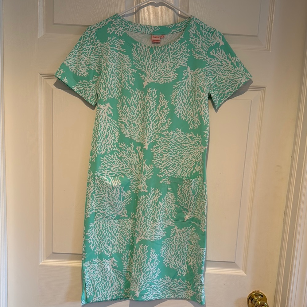 Persifor Aqua Coral Print Dress